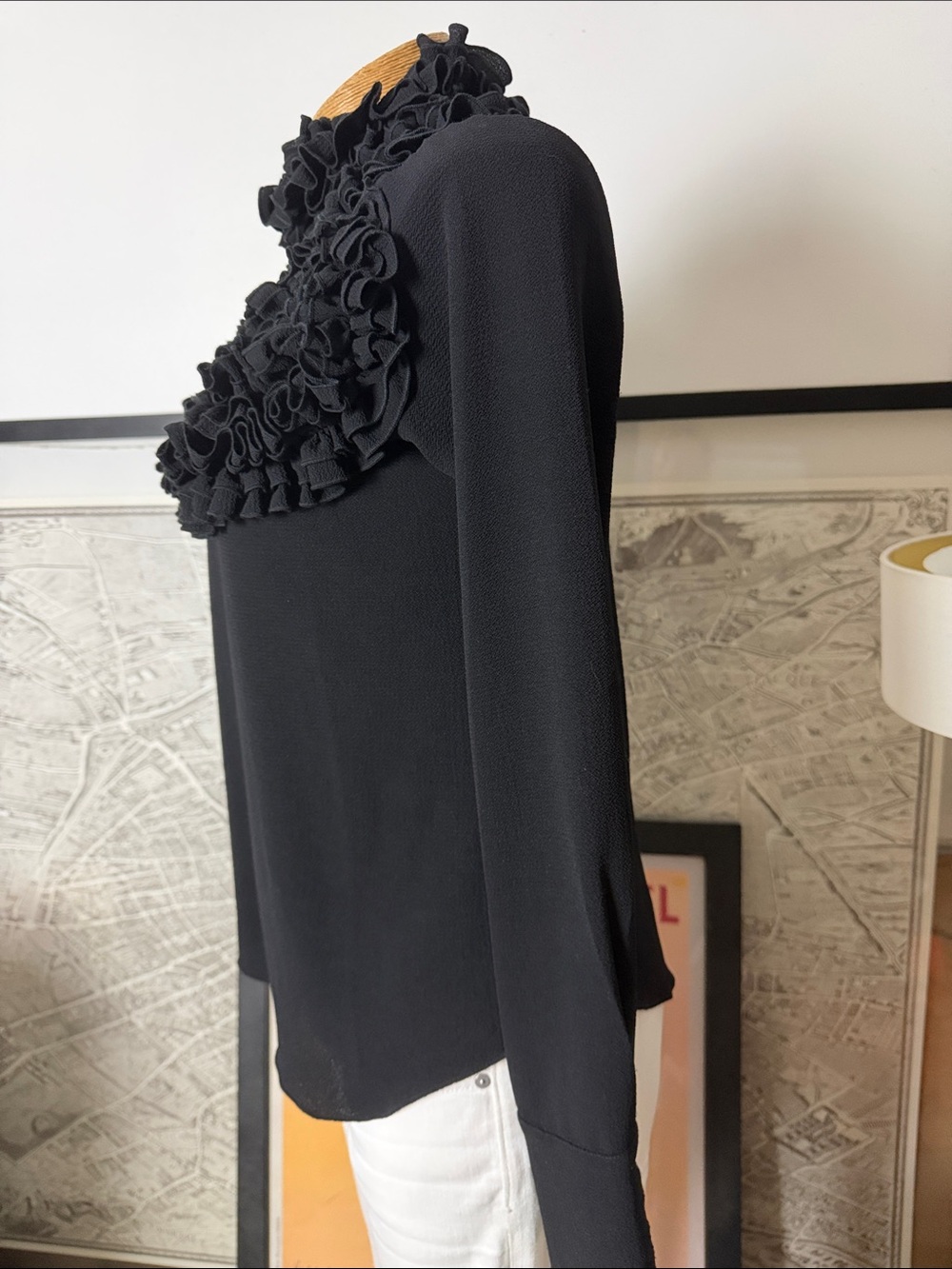 RAQUEL OROZCO black blouse Size S - Picture 3 of 10